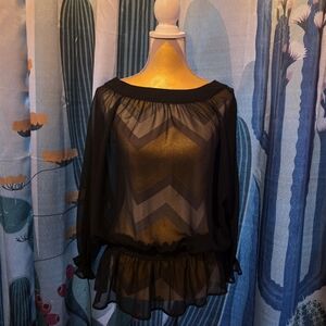 Banana Republic Black Sheer Blouse